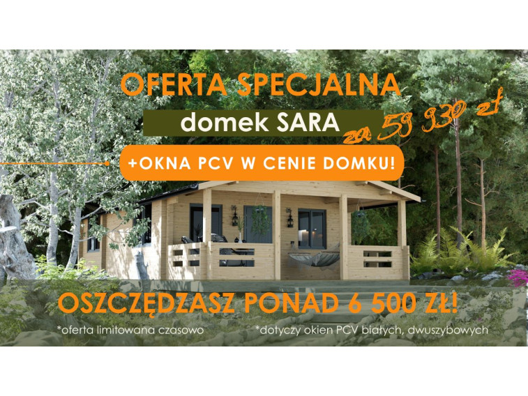 Domek drewniany Sara 1+3