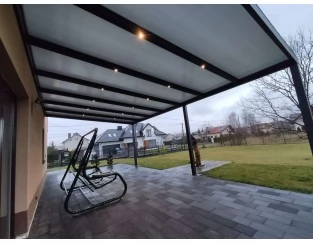 Zadaszenie tarasu Modern PRO 1206x350 dach poliwęglanowy