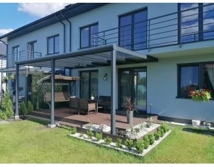 Zadaszenie tarasu Modern PRO 406x400 dach poliwęglanowy