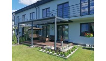 Zadaszenie tarasu Modern PRO 406x400 dach poliwęglanowy