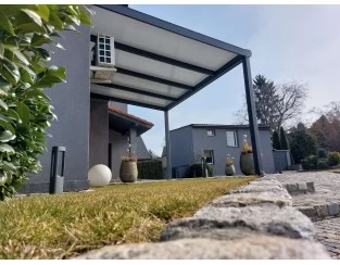 Zadaszenie tarasu Modern PRO 1206x400 dach poliwęglanowy