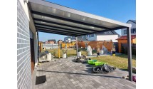 Zadaszenie tarasu Modern PRO 906x400 dach szklany