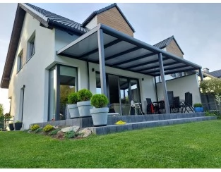 Zadaszenie tarasu Modern PRO 406x300 dach szklany