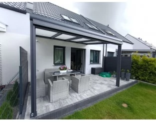 Zadaszenie tarasu Modern PRO+ 606x550 dach poliwęglanowy