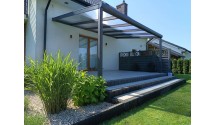 Zadaszenie tarasu Modern PRO+ 306x550 dach poliwęglanowy