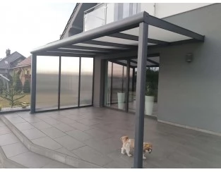 Zadaszenie tarasu Modern PRO+ 506x550 dach poliwęglanowy