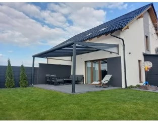 Zadaszenie tarasu Modern PRO+ 1006x450 dach szklany