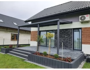 Zadaszenie tarasu Modern PRO+ 806x500 dach szklany